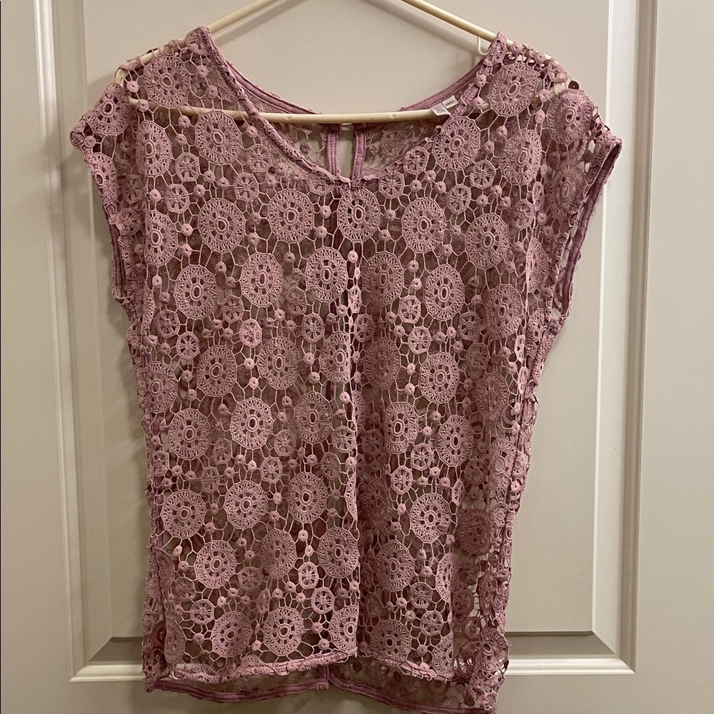 Elegant Pink Lace Women Top